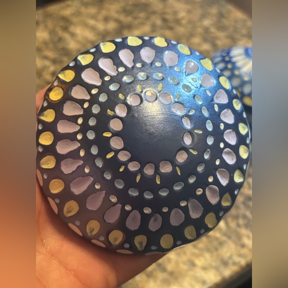 Whimsical Colourful Ceramic Blue Mushroom Decor Home Garden Kids Party Enchanted - Picture 6 of 17